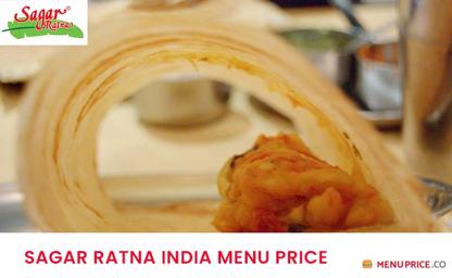 Sagar Ratna India Menu Price
