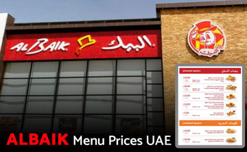 Al Baik UAE Menu Price