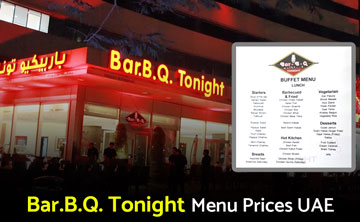 Bar BQ Tonight UAE Menu Price