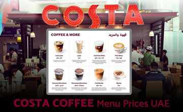 Costa Coffee UAE Menu Price